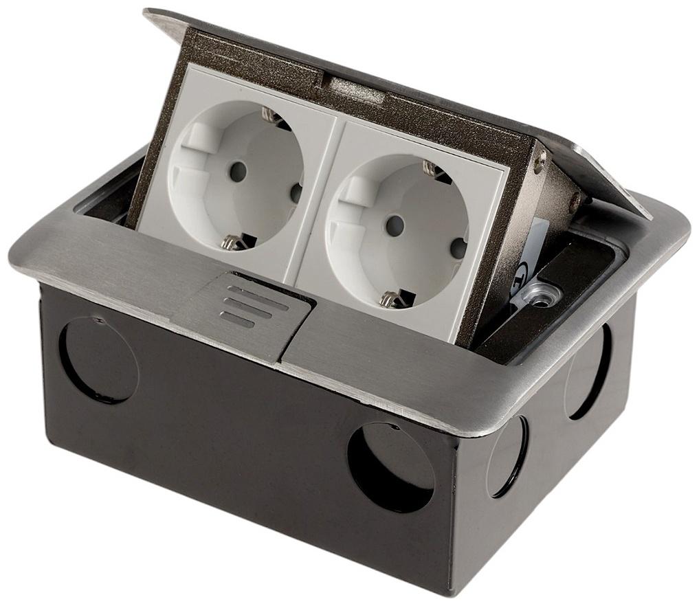 Розетка выдвижная, 16 А, двухместная