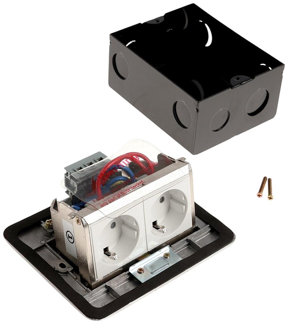 Розетка выдвижная, 16 А, двухместная