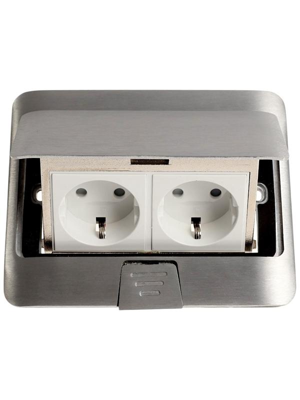 Розетка выдвижная, 16 А, двухместная