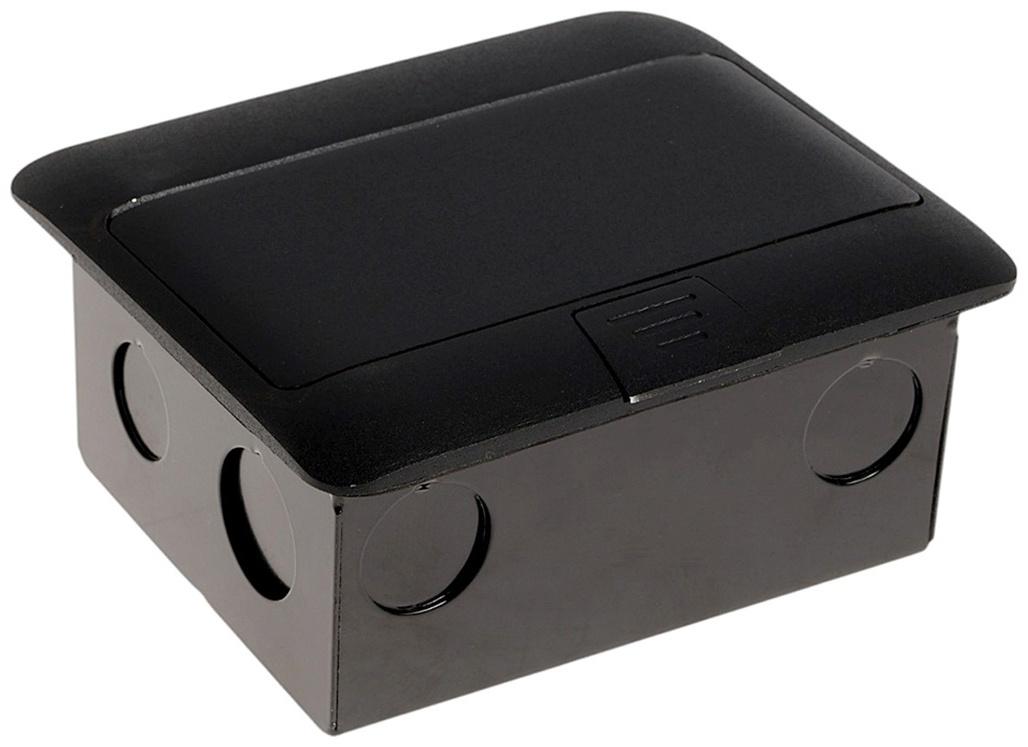 Розетка выдвижная, 16 А, двухместная, чёрная