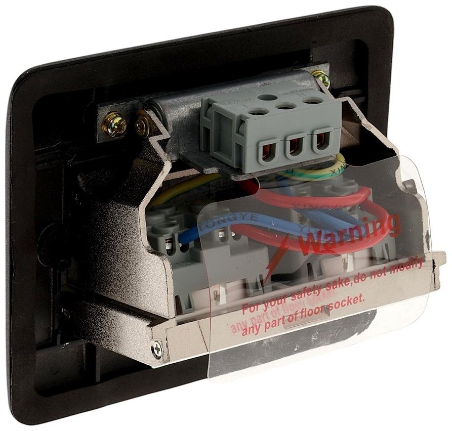 Розетка выдвижная, 16 А, двухместная, чёрная