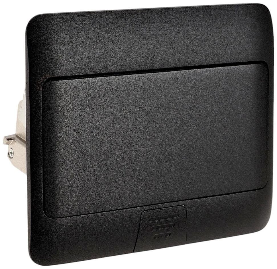 Розетка выдвижная, 16 А, двухместная, чёрная