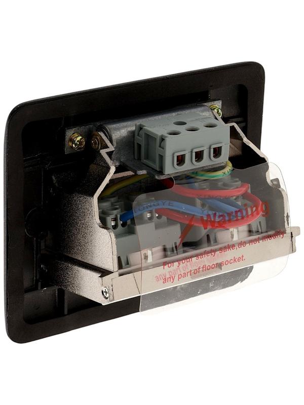 Розетка выдвижная, 16 А, двухместная, чёрная