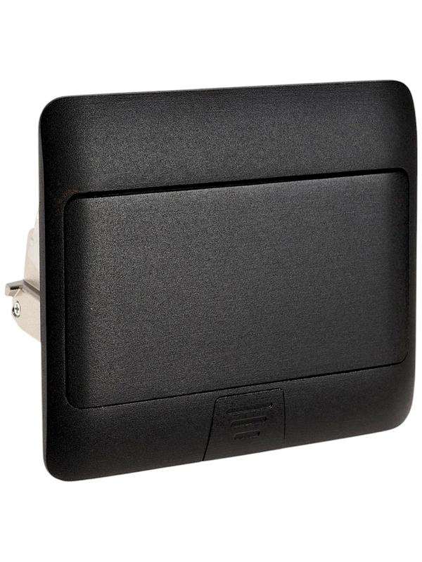 Розетка выдвижная, 16 А, двухместная, чёрная