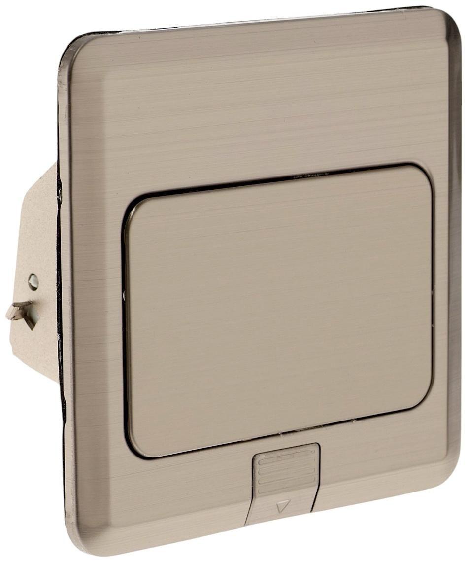 Розетка выдвижная, 16 А, одноместная, серебристая