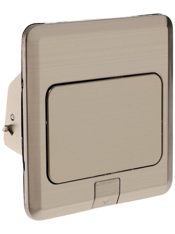 Розетка выдвижная, 16 А, одноместная, серебристая