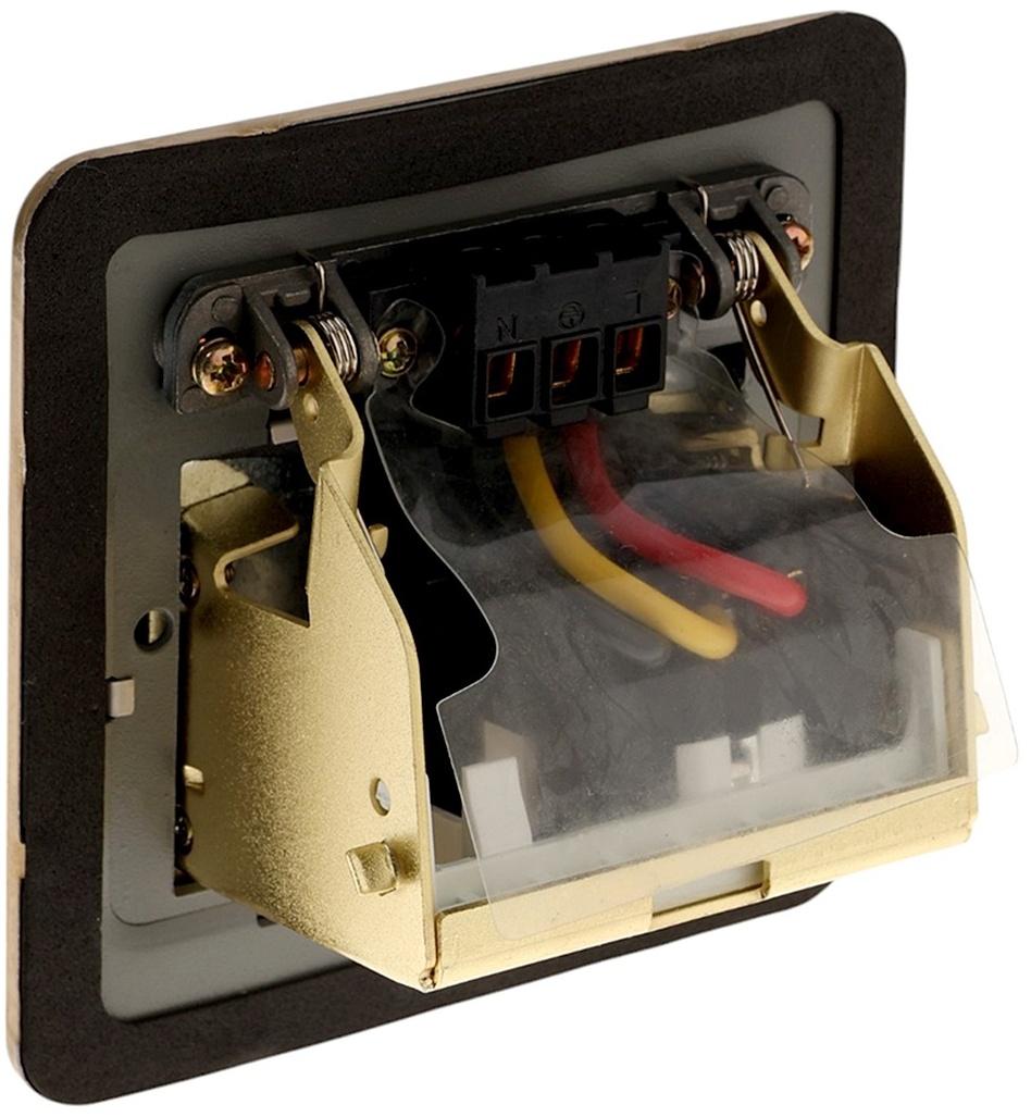 Розетка выдвижная, 16 А, одноместная, золотистая