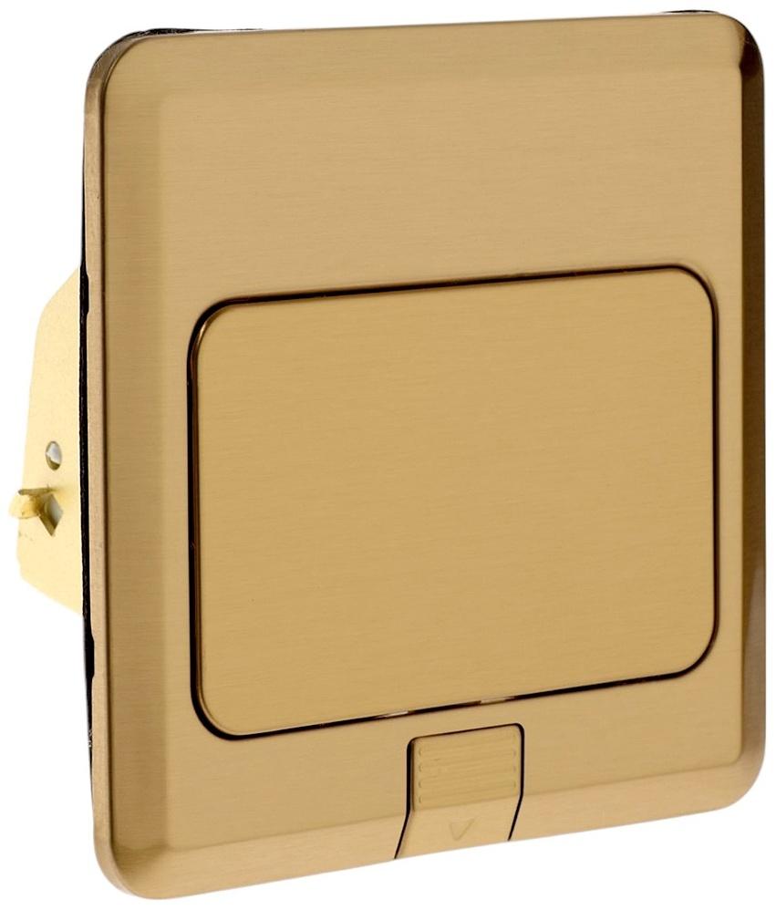 Розетка выдвижная, 16 А, одноместная, золотистая