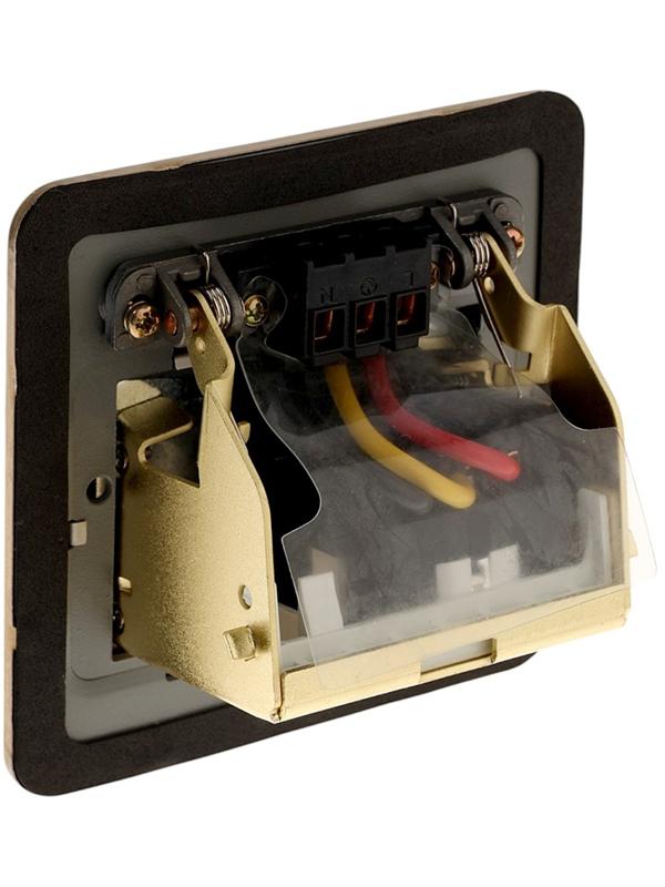 Розетка выдвижная, 16 А, одноместная, золотистая