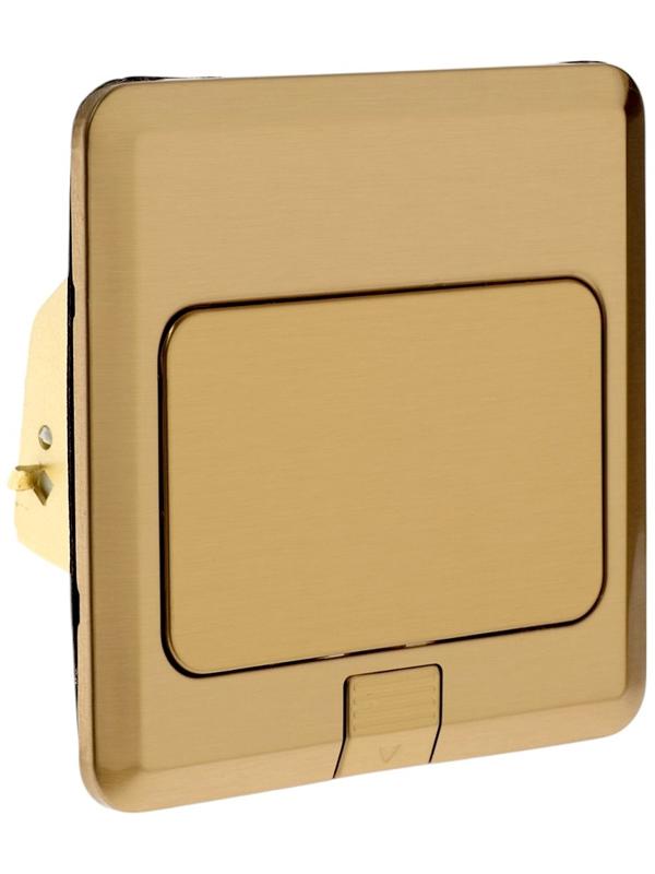 Розетка выдвижная, 16 А, одноместная, золотистая