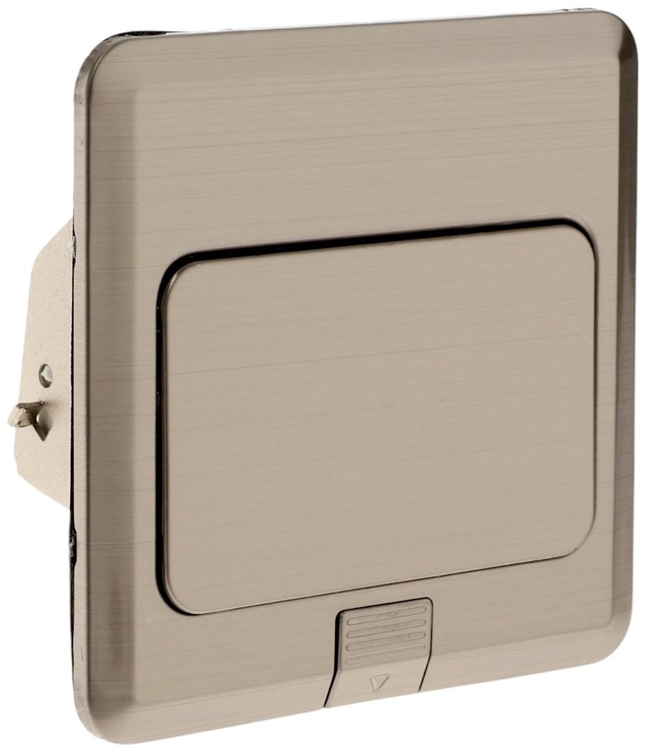 Розетка выдвижная, 16 А, одноместная, USB + Type-C, серебристая