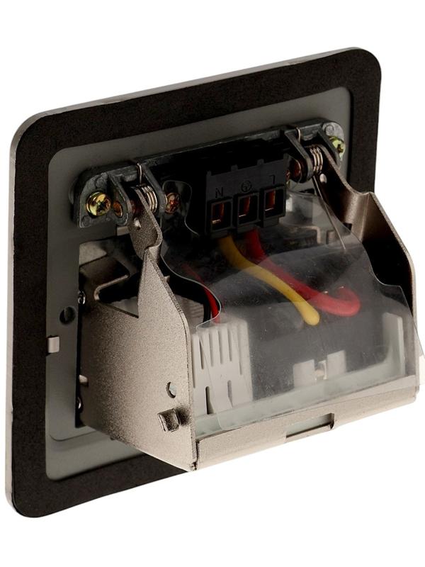 Розетка выдвижная, 16 А, одноместная, USB + Type-C, серебристая