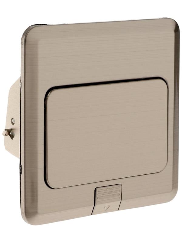 Розетка выдвижная, 16 А, одноместная, USB + Type-C, серебристая