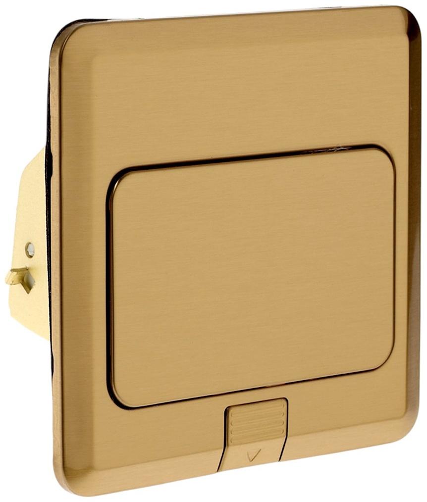 Розетка выдвижная, 16 А, одноместная, USB + Type-C, золотистая