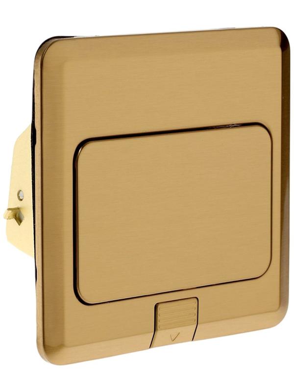 Розетка выдвижная, 16 А, одноместная, USB + Type-C, золотистая