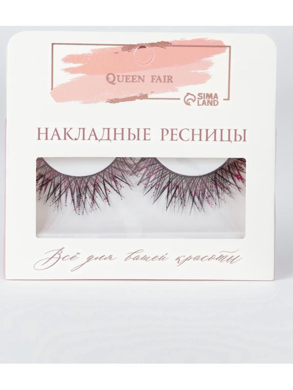 Ресницы накладные «Сияй», с блёстками, 14 мм, без клея, розовые