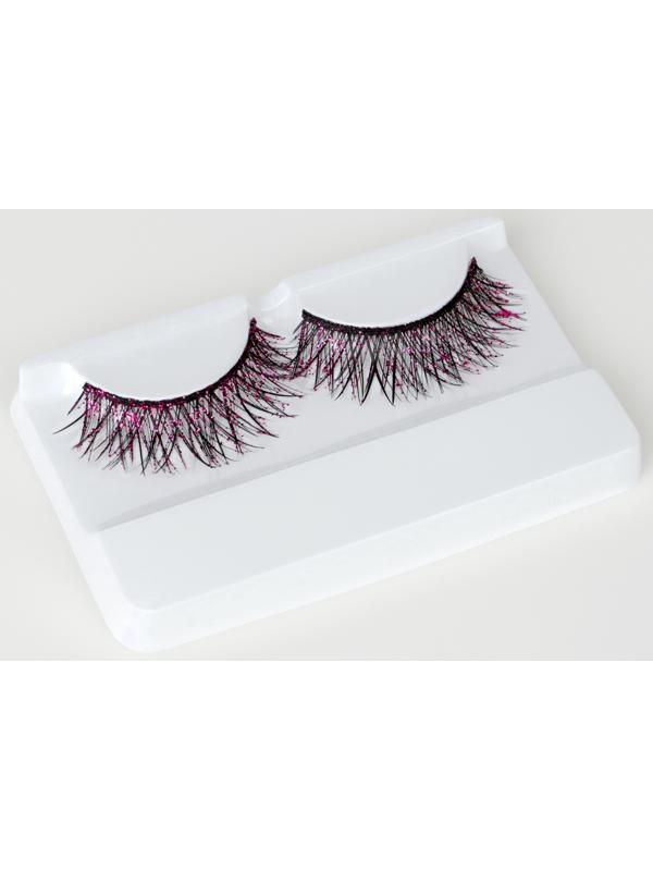 Ресницы накладные «Сияй», с блёстками, 14 мм, без клея, розовые