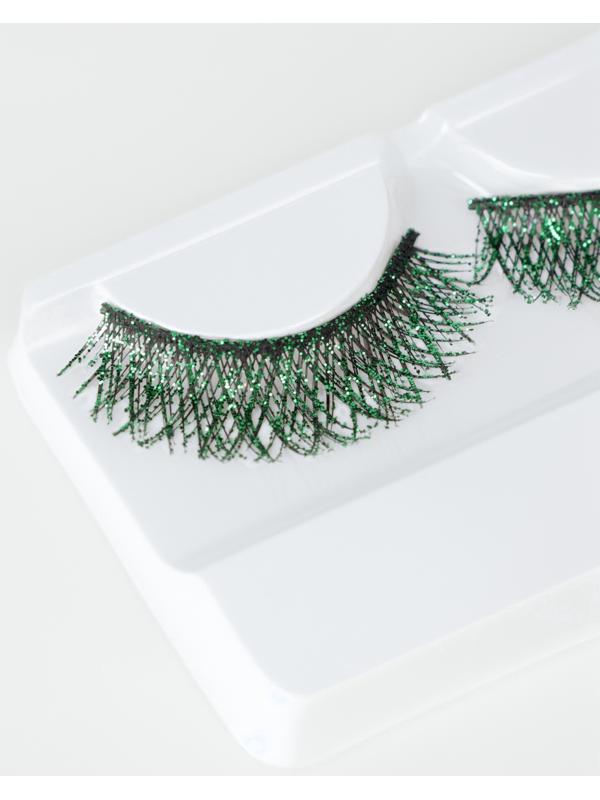 Ресницы накладные «Сияй», с блёстками, 14 мм, без клея, зелёные