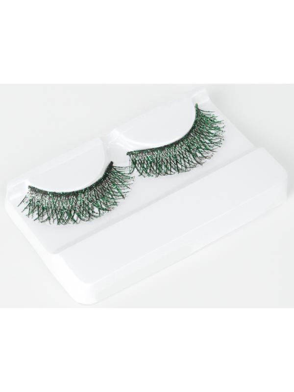 Ресницы накладные «Сияй», с блёстками, 14 мм, без клея, зелёные
