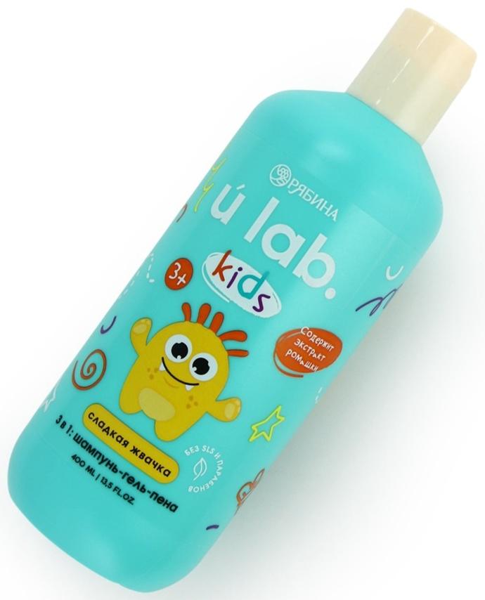 Детский шампунь-гель-пена 3в1 «Монстрики», 400 мл, аромат сладкая жвачка, ULAB
