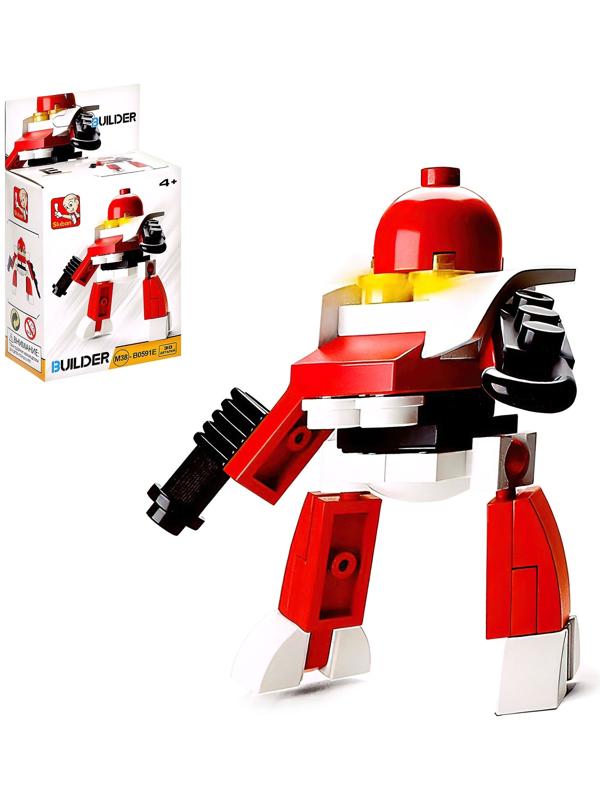 Конструктор Транспорт «Робот» красный, 30 деталей