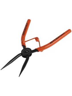 Съемник внутренних стопорных колец ТУНДРА, удлиненные прямые губки на сжим, 190 мм