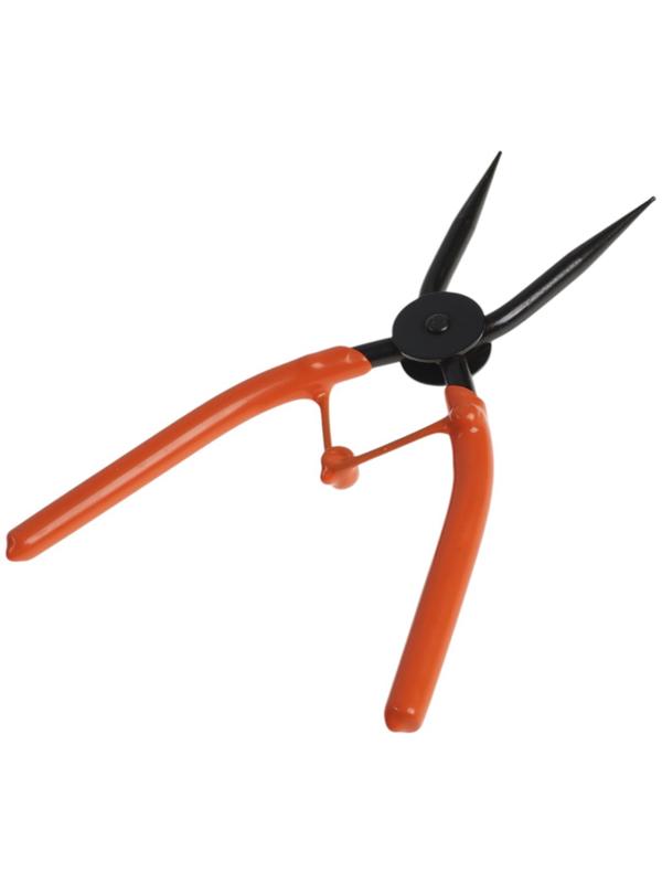 Съемник внутренних стопорных колец ТУНДРА, удлиненные прямые губки на сжим, 190 мм