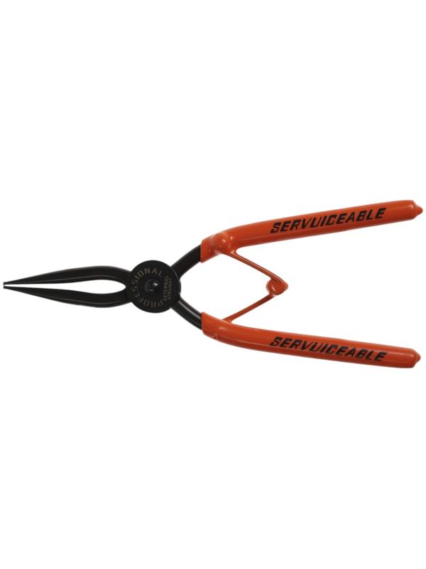 Съемник внешних стопорных колец ТУНДРА, удлиненные прямые губки на разжим, 190 мм