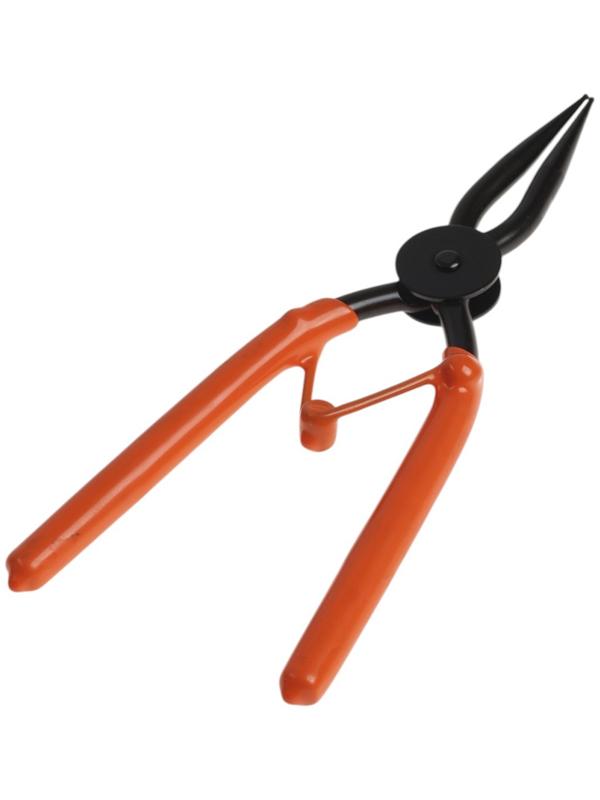 Съемник внешних стопорных колец ТУНДРА, удлиненные прямые губки на разжим, 190 мм