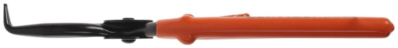 Съемник внешних стопорных колец ТУНДРА, удлиненные изогнутые губки на разжим, 180 мм