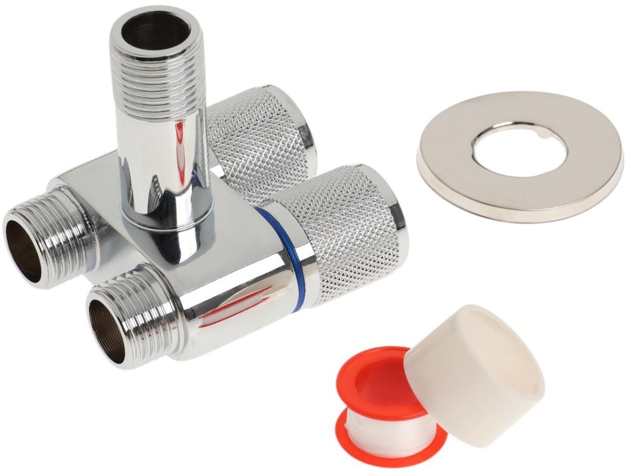 Кран двойной ZEIN engr, 1/2