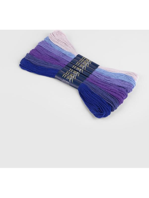 Нитки мулине, 8±1 м, набор 7 шт., хлопок, фиолетовые