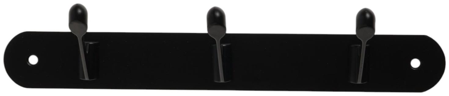 Вешалка ТУНДРА TVT001, металлическая, трёхрожковая, цвет черный