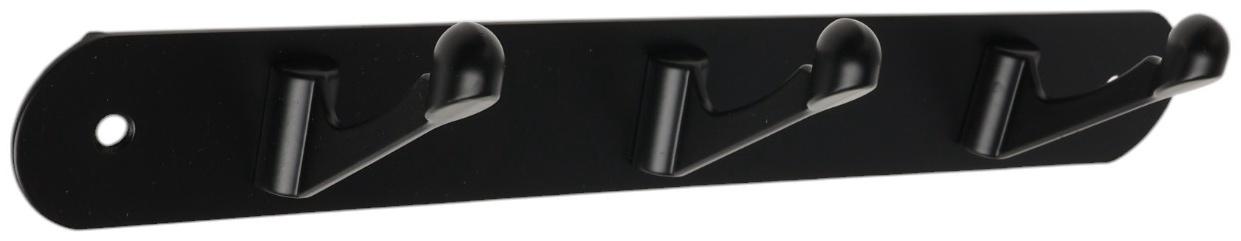 Вешалка ТУНДРА TVT001, металлическая, трёхрожковая, цвет черный