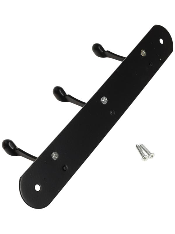 Вешалка ТУНДРА TVT001, металлическая, трёхрожковая, цвет черный