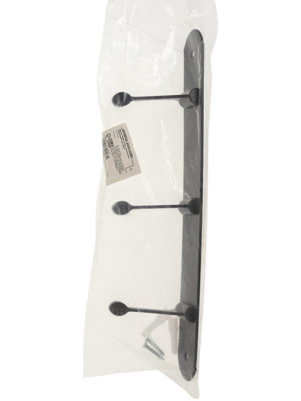 Вешалка ТУНДРА TVT001, металлическая, трёхрожковая, цвет черный