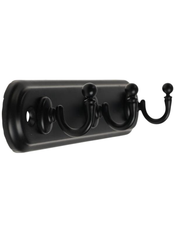 Вешалка ТУНДРА TVT002, металлическая, трёхрожковая, цвет черный