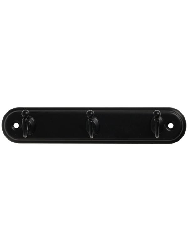 Вешалка ТУНДРА TVT002, металлическая, трёхрожковая, цвет черный