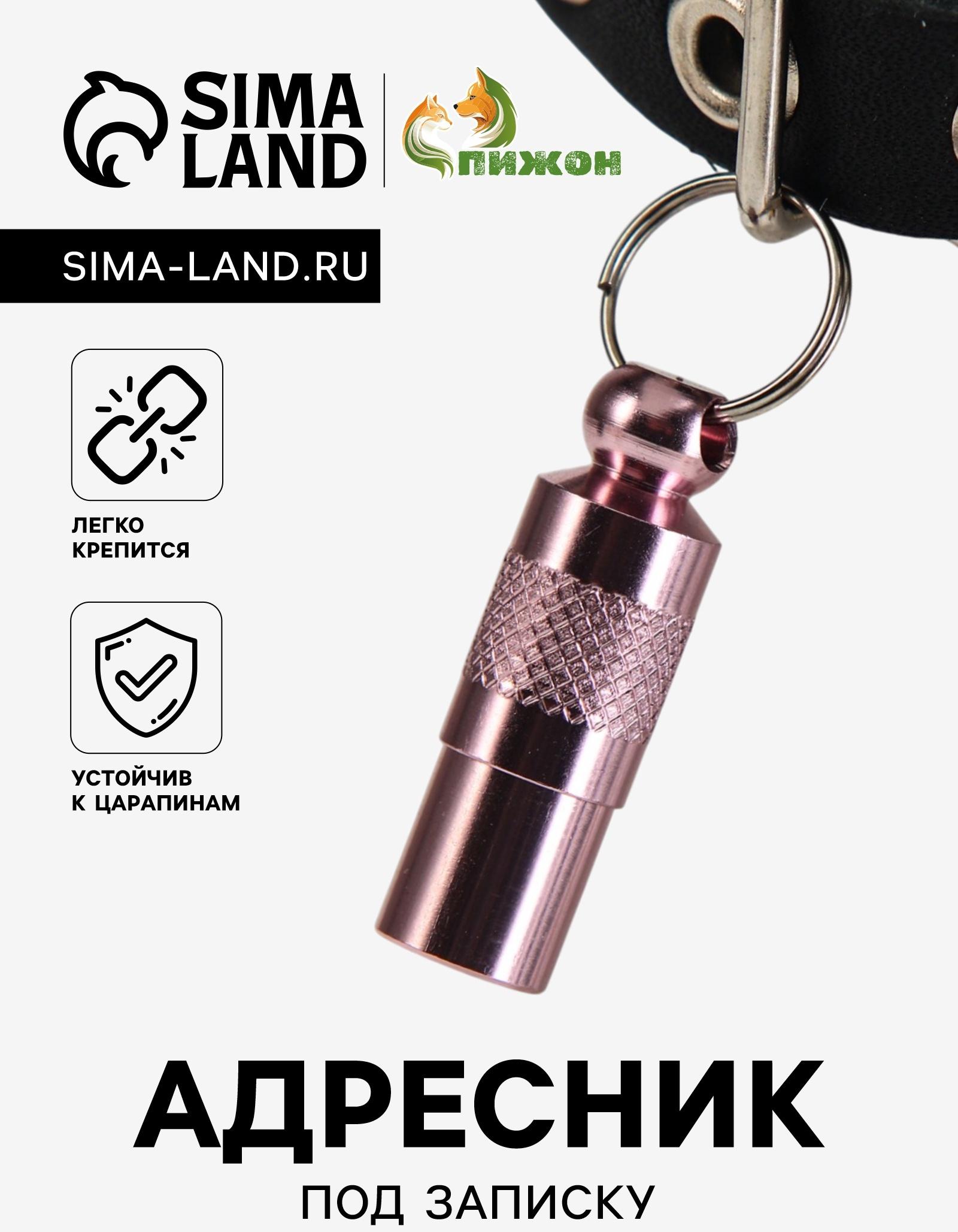 Адресник-капсула под записку, 0,9 х 2,75 см, розовый