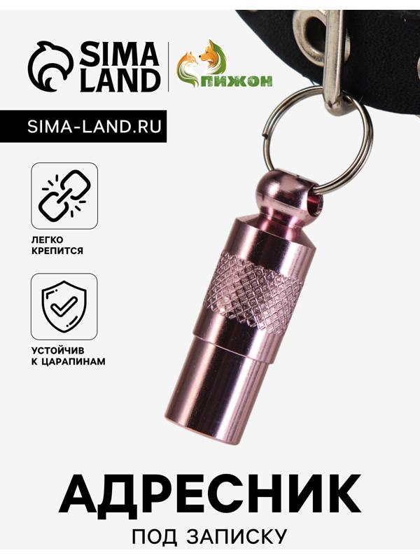 Адресник-капсула под записку, 0,9 х 2,75 см, розовый