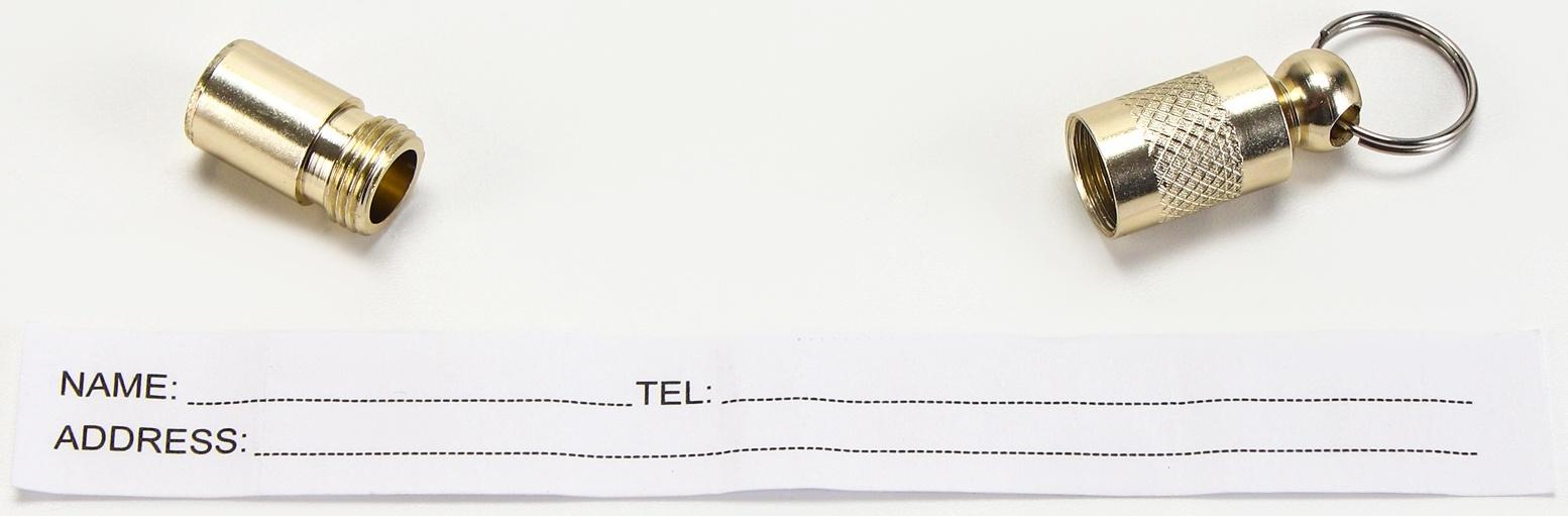 Адресник-капсула под записку, 0,9 х 2,75 см, фасовка 6 шт, микс