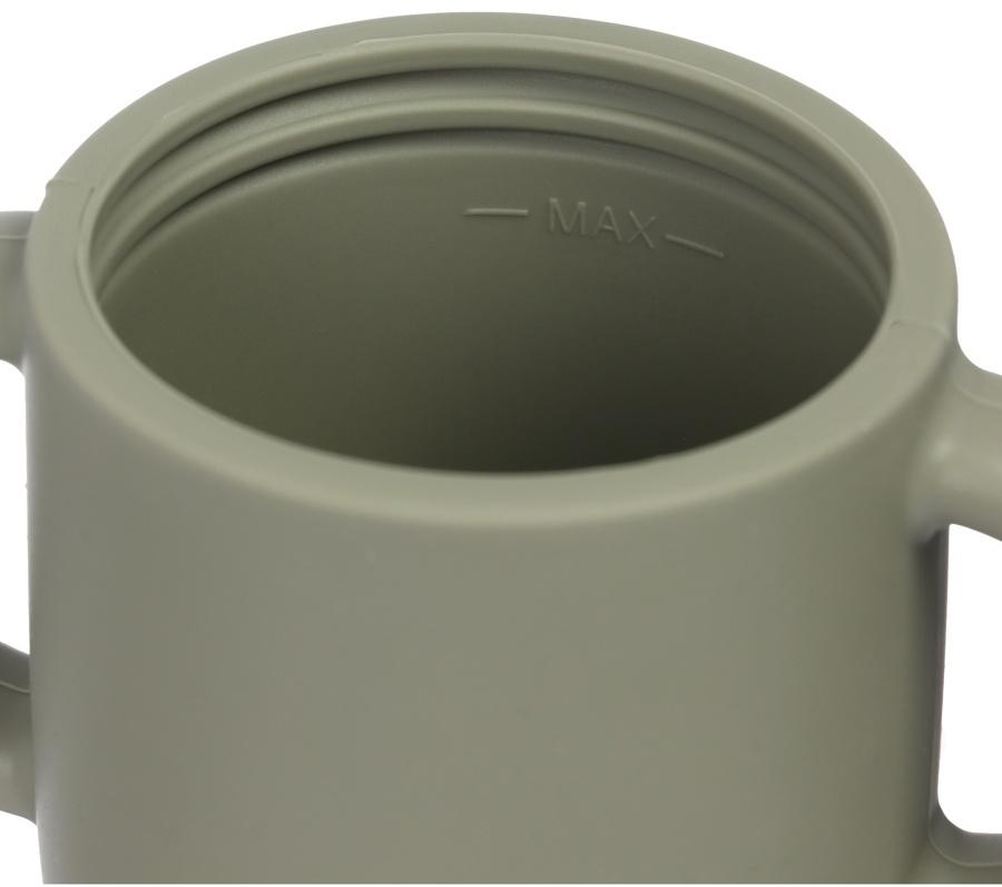 Поильник силиконовый с носиком, с ручками 6+ мес, 200мл, серый, Крошка Я