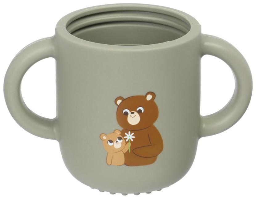 Поильник силиконовый с носиком, с ручками 6+ мес, 200мл, серый, Крошка Я