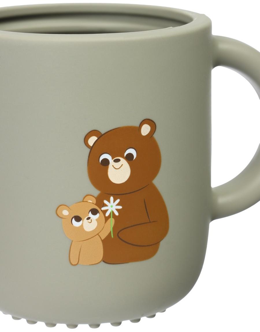 Поильник силиконовый с носиком, с ручками 6+ мес, 200мл, серый, Крошка Я