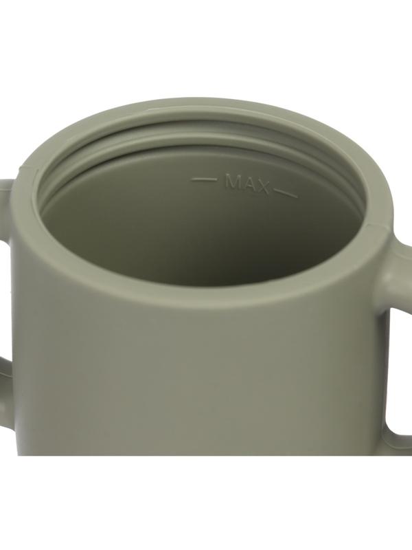 Поильник силиконовый с носиком, с ручками 6+ мес, 200мл, серый, Крошка Я