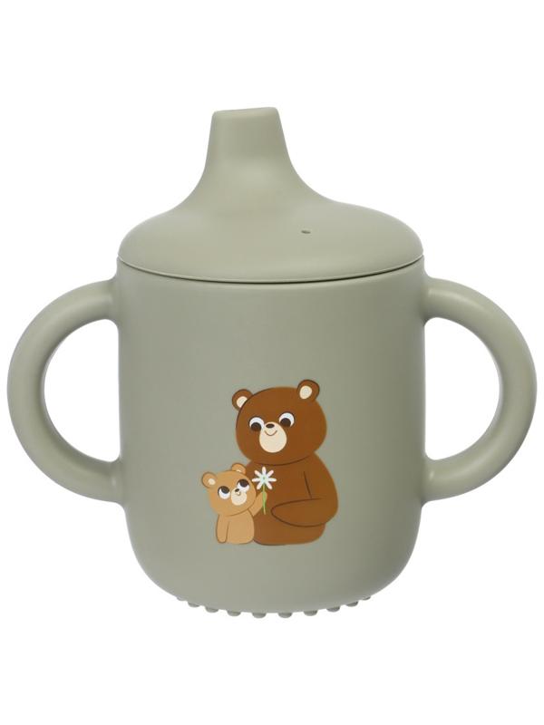 Поильник силиконовый с носиком, с ручками 6+ мес, 200мл, серый, Крошка Я