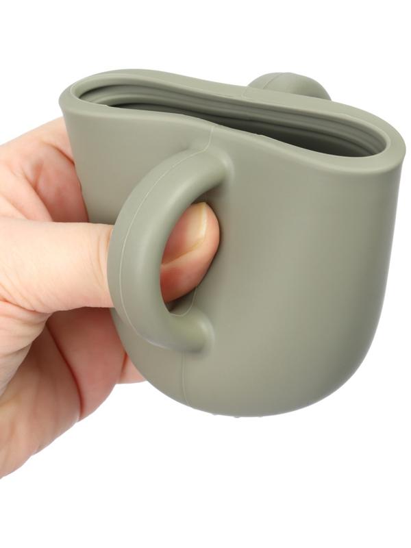 Поильник силиконовый с носиком, с ручками 6+ мес, 200мл, серый, Крошка Я