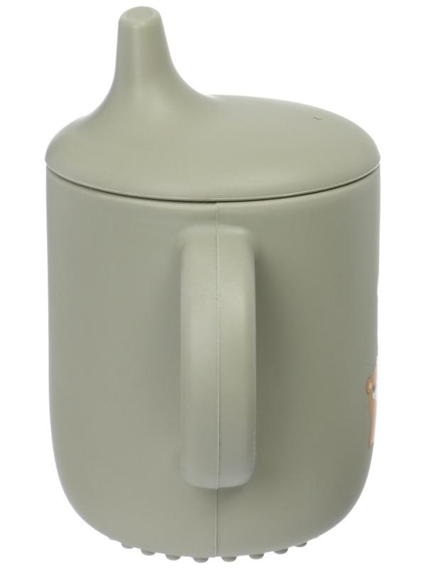 Поильник силиконовый с носиком, с ручками 6+ мес, 200мл, серый, Крошка Я