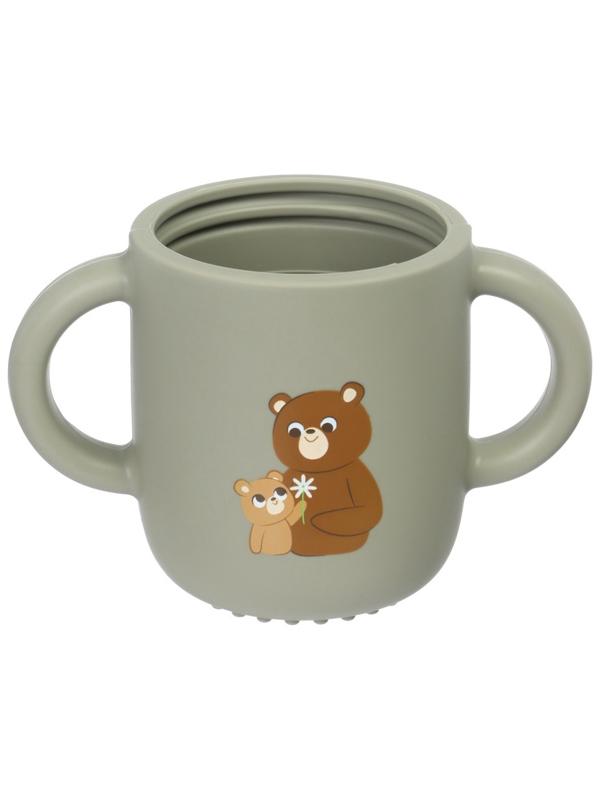 Поильник силиконовый с носиком, с ручками 6+ мес, 200мл, серый, Крошка Я