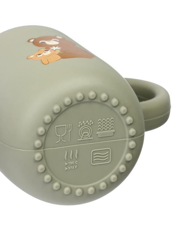 Поильник силиконовый с носиком, с ручками 6+ мес, 200мл, серый, Крошка Я